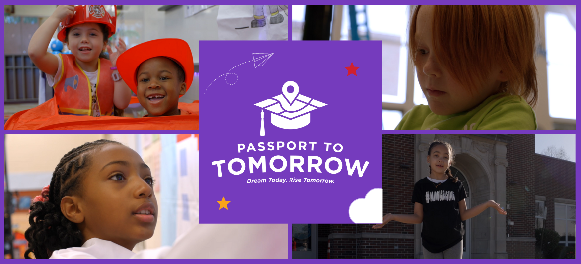 Photos of students from Passport to Tomorrow YouTube video